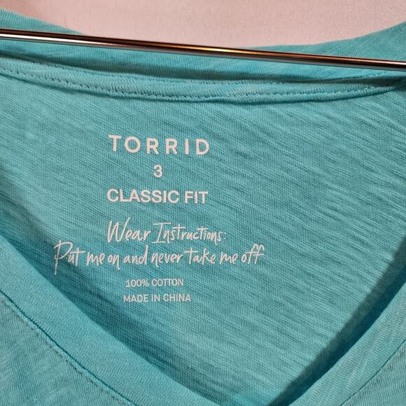 Torrid heritage slub blue vneck classic fit Potential graphic pocket t woman 3X - Picture 8 of 9